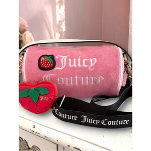 Juicy Couture Pink Strawberry Sweet n Juicy Barrel Bag w/coin pouch Crossbody